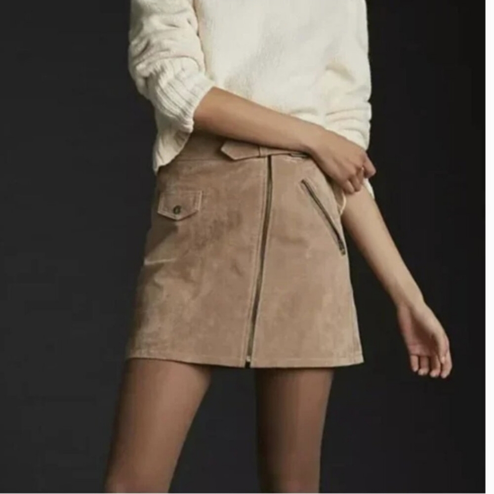 Blank NYC 100% leather suede mini skirt NWT - Picture 3 of 14